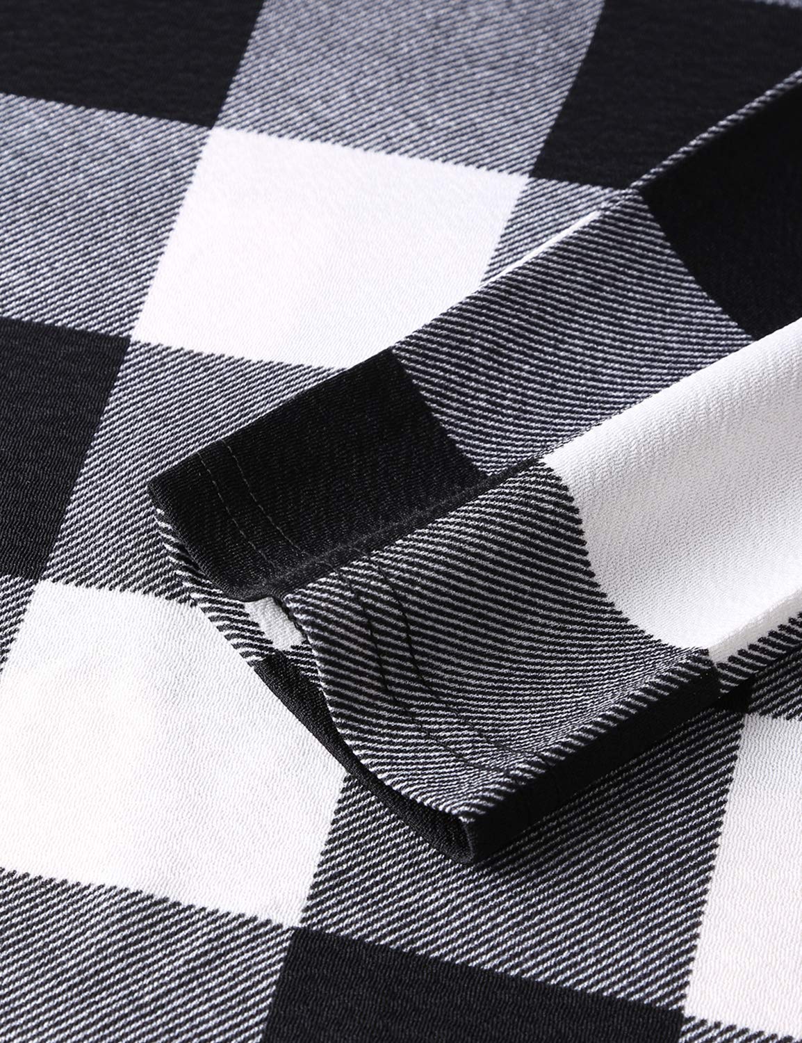 Blooming Jelly Women\'s Plaid Swing Dress Long Sleeve Round Neck Tunic Mini Dress(L,Plaid)