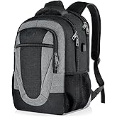 Travel Laptop Backpack Men, School Backpacks for College Teen Boys Water Resistant Back Pack, Business Anti Theft Slim Sturdy Computer Bag Gifts Fits 15.6 Inch Laptop with USB Charging Port
