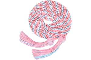 TecUnite Graduation Cords Honor Tassels Cord Polyester Yarn Honor Cord for Bachelor Gown for Graduation Students (Pink with Sky Blue)