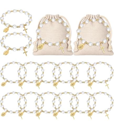 Amazon.com: 24 Pcs Rosebud Mini Rosary Favor for Baptism Pink