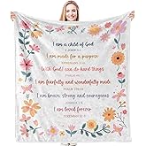 HIWX Christian Gifts for Women Girls, I am a Child of God Christian Blanket, Religious Birthday Gifts for Women, Baptism Christening Religious Gifts for Girls, Faith Based Gifts, 50x60 Inches