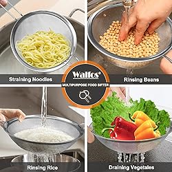 Walfos 9 Inch Large Fine Mesh Strainer, Kitchen