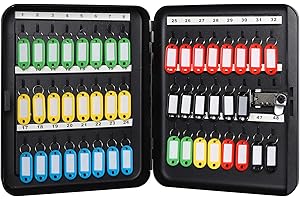 Parrency Key Cabinet Wall Mount,Locking Key Organizer,Key Management with Combination Lock, Key Cabinet Lock Box with 48 Hooks,Large Key Box for Outside, 11 4/5" x 9 1/5" x 3"