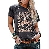 Wild West Cowboy T-Shirt Outfits Women Retro Rodeo Graphic Western Country Shirt Vintage Country Music Tshirt Tops