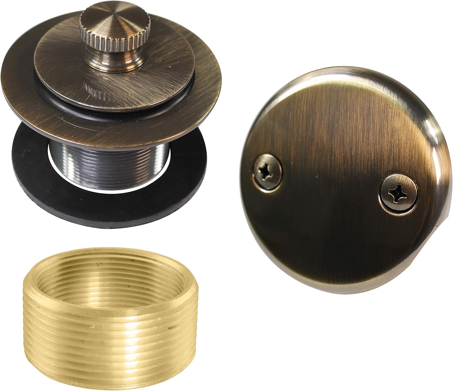 Westbrass Twist & Close Universal Tub Trim with 2-Hole Faceplate, Matte Black, D94K-62 - Drain Stoppers - 