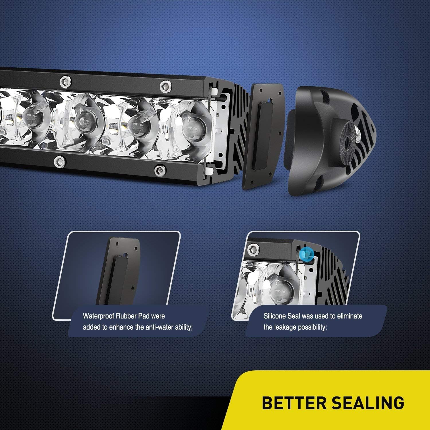 Nilight ZH025 2PCS 7 Inch 30W Super Slim Spot Bar Driving Fog Single