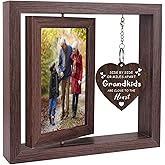 Boiveco Side by Side or Miles Apart Grandkids are Close to the Heart Picture Frame 4x6 First Time Grandparents Gifts, New Grandma and Grandpa Gifts, Thanksgiving Birthday Christmas Grandparents Day Gift