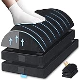 XXL(20in) Foot Rest for Under Desk at Work with 3 Adjustable Heights, Foot Stool with Bamboo Charcoal Foam, Feet Warm Pocket Footrest for Office Gaming Chair, for Leg Support -Black