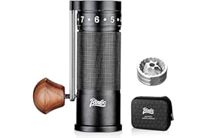 Bincoo Foldable Manual Coffee Grinder with External Adjustable Setting,Coffee Bean Grinder with Portable Storage Bag,Stainless Steel Burr Grinder Suitable for Home, Office and Travel for Use (Black)