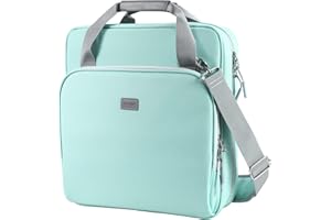Losong 3 Ring Zipper Binder 2 Inch with Shoulder Strap 500 Sheet Capacity & Multi-Pockets for School and Office Binder Organizer, Compatible with 13-Inch MacBook/Tablet (Patent Design Light Blue)