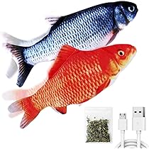 Amazon Com Tooge 2 入11 英吋 約11 9 公分 浮魚貓玩具 附銀藤和貓薄荷貓踢球貓玩具 適用於室內貓 寵物 小狗 小型犬 寵物用品