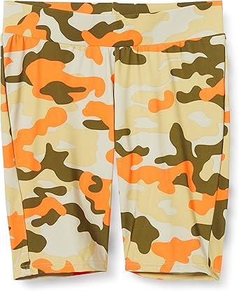orange camo cycling shorts