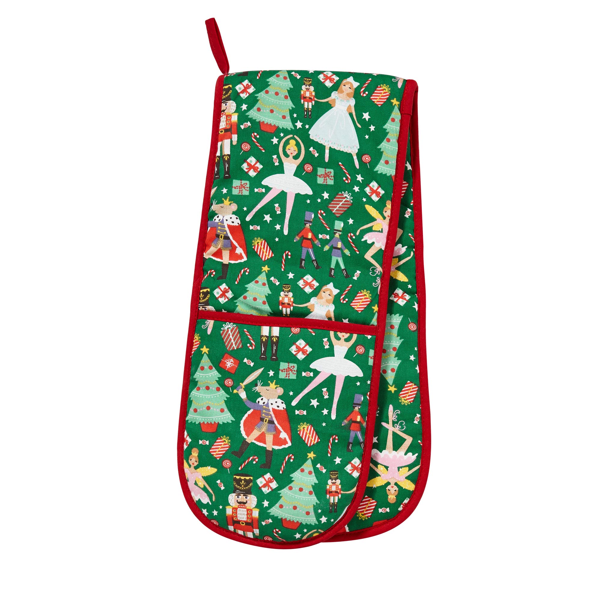Ulster Weavers Double Oven Glove - Nutcracker - Christmas (100% Cotton Outer; 100% Polyester wadding; CE marked, Green)