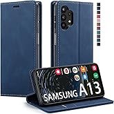 Samsung Galaxy A13 5G Wallet Case with Card Holder [RFID Blocking] Kickstand Magnetic,Leather Flip Case Wallet for Samsung Galaxy A13 5G 6.5 Inch (Blue)