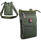 Ranboo Nylon Phone Belt Pouch Fit for iPhone 17 Pro Max 16 Pro Max 15/14/13/12 Pro Max Samsung Galaxy S25 Edge S24 Ultra S23+ Holster Case with Belt Clip Crossbody Cell Phone Purse Waist Bag (Green)