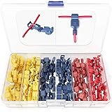 120 PCS Wirefy T Tap Electrical Connectors – Quick Wire Splice Taps and Insulated Male Quick Disconnect Terminals