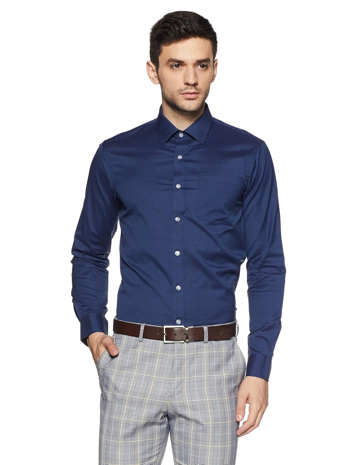 arrow men's solid slim fit formal shirt