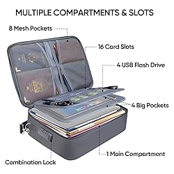 BALEINE Fireproof Document Box with Lock, Portable