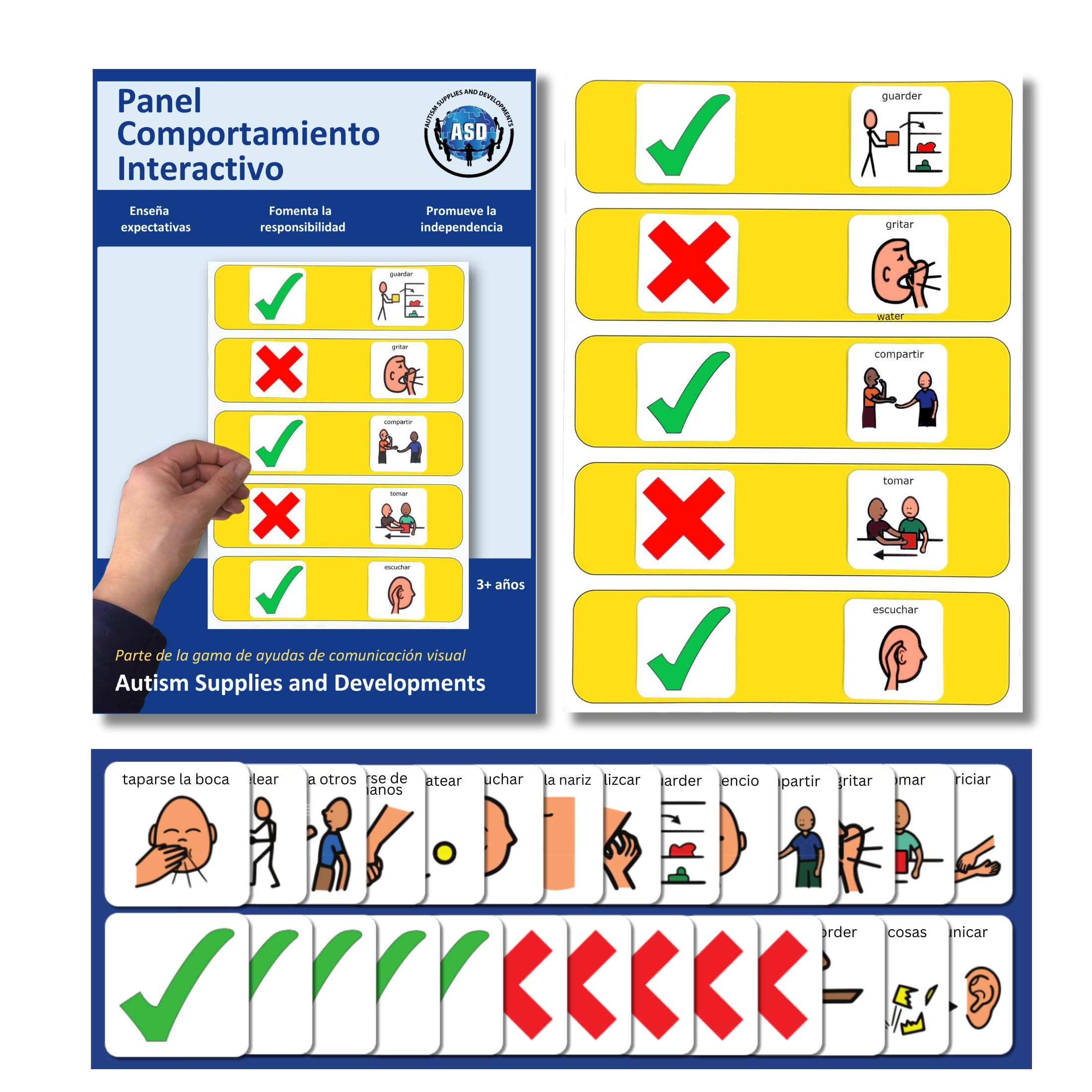 Plastic Visual Interactive Behaviour Board (Spanish)