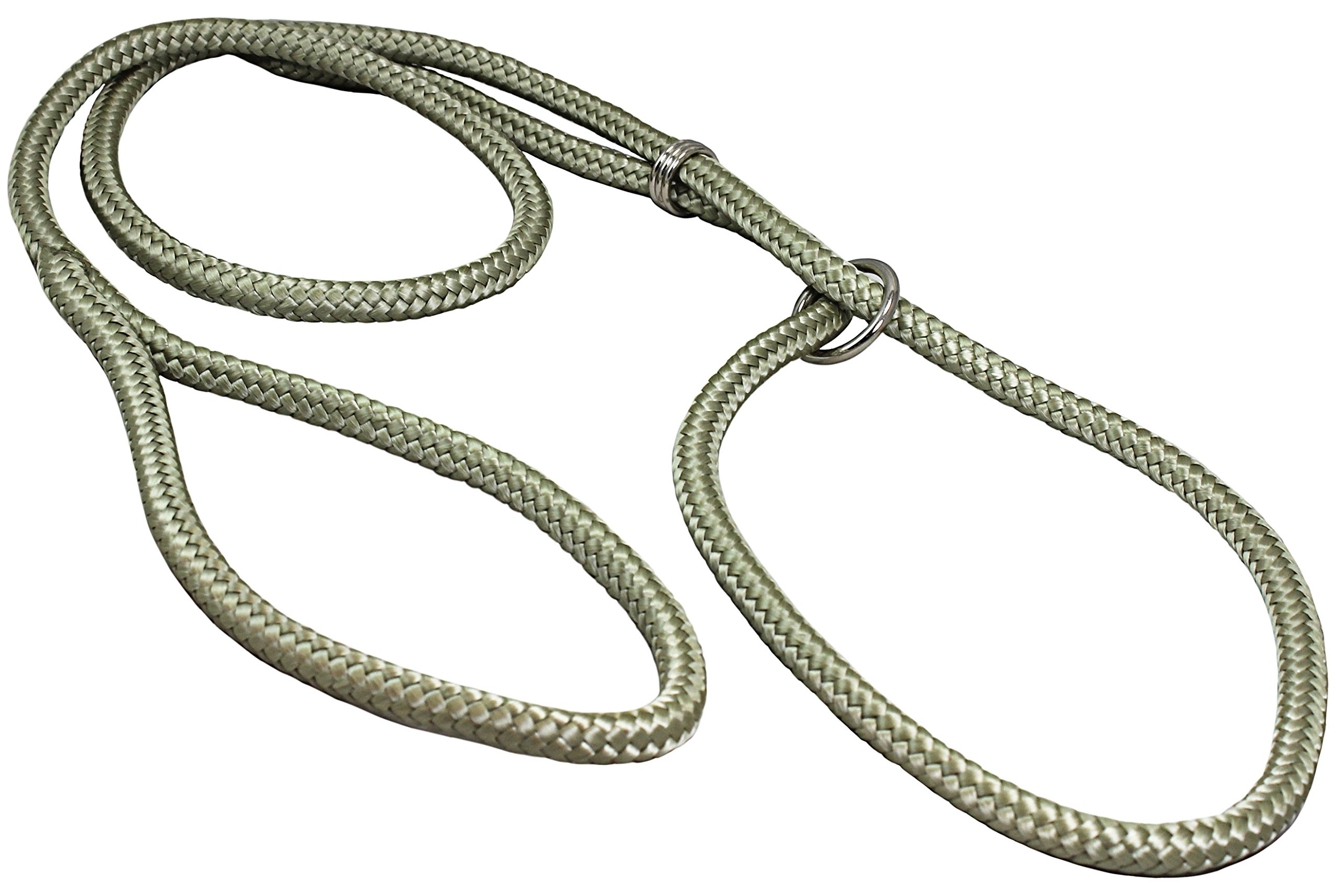 Dog Show Lead Braided Tubular Nylon 52" Long (Medium: diam 5/16"(8mm), Beige)