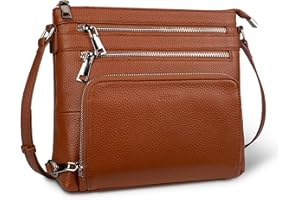 befen Genuine Leather Crossbody Bags for Women, Lightweight Medium Anti-Theft Shoulder Purse with Built in RFID Wallet