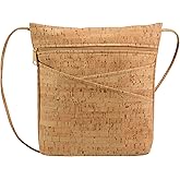 Criss Cross Pocket Cork Cross Body Bag with Natural Zipper