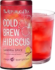 The Republic of Tea – Cold Brew Hibiscus Sangria Spice Iced Tea, Large Herbal Iced Tea Pouches, Steeps Six One-Quart Pitchers
