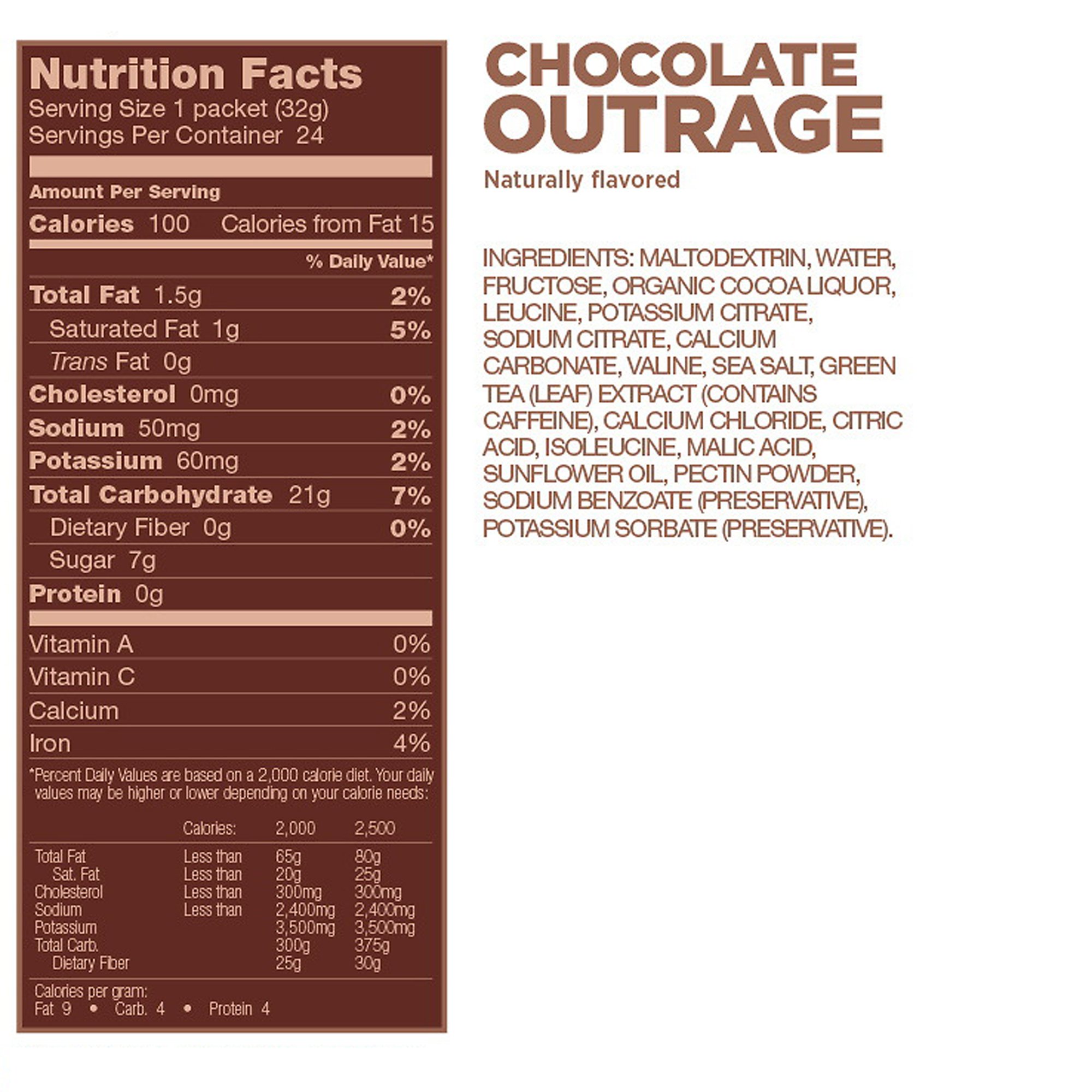 GU Energy Original Sports Nutrition Energy Gel, Chocolate Outrage, 24