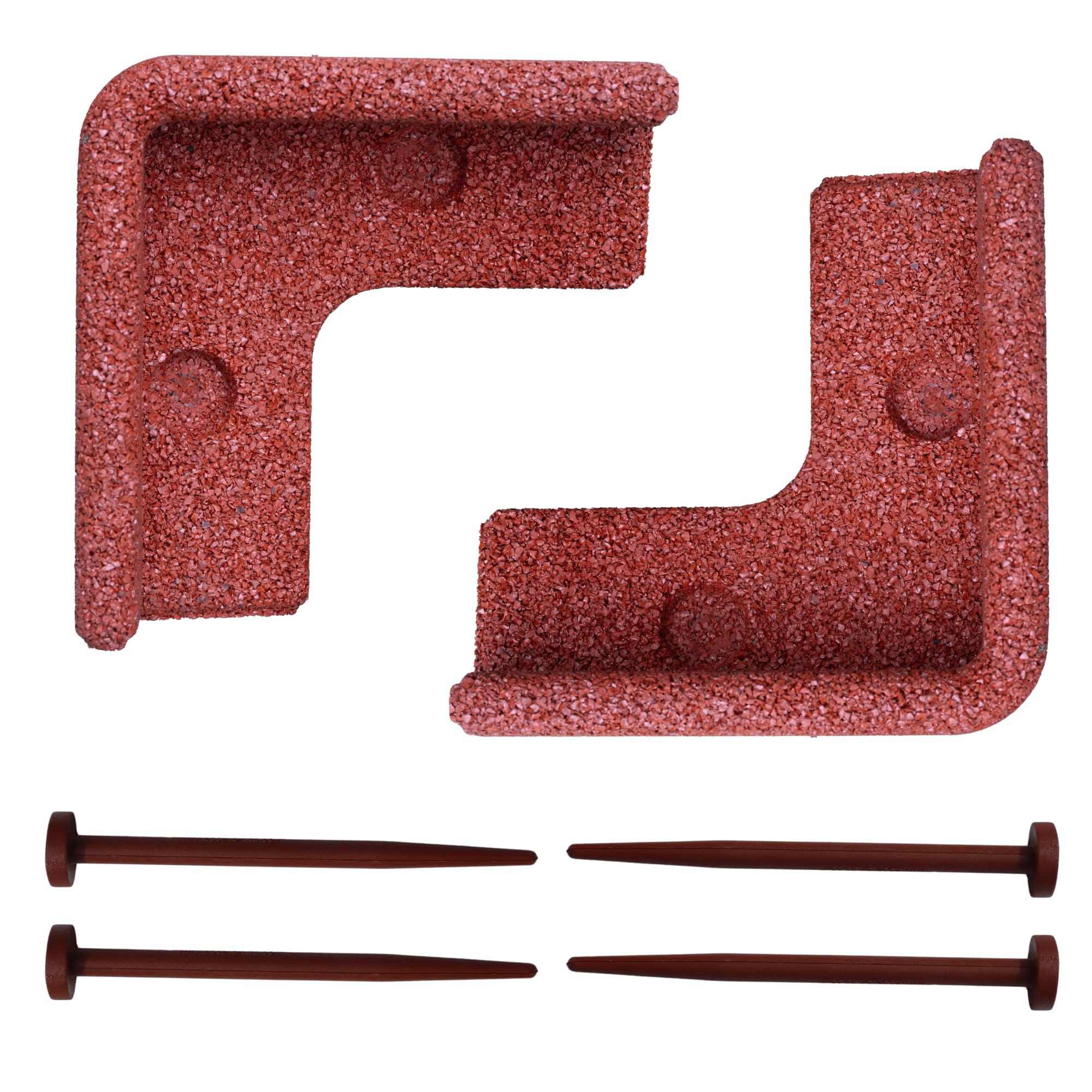 FlexiBorder 2 x 90 Degree Inside Corner Terracotta - Rubber Lawn Edging Border - Garden Edging Border for Grass Lawns - Pathways and Flower Borders, BCAA-FLXCOR-TERRA-C02