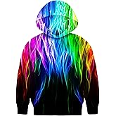 Asylvain Graphic Hoodies for Boys Girls 3D Print Novelty Colorful Cool Kids Sweatshirts Size 6-15 Years