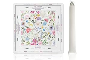 INNOBETA Mahjong Mat (33"x33") - Non-Slip Noise Reduction Gaming Mat for American Mahjong - Flower-Carnation-12