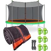 Jump Tastic Trampoline Trampoline Net Replacement with 6 Caps | 12-15 ft Round Trampoline Net, Reinforce, UV-Resistant, Weather-Resistant, Durable, Breathable, Not Include Poles