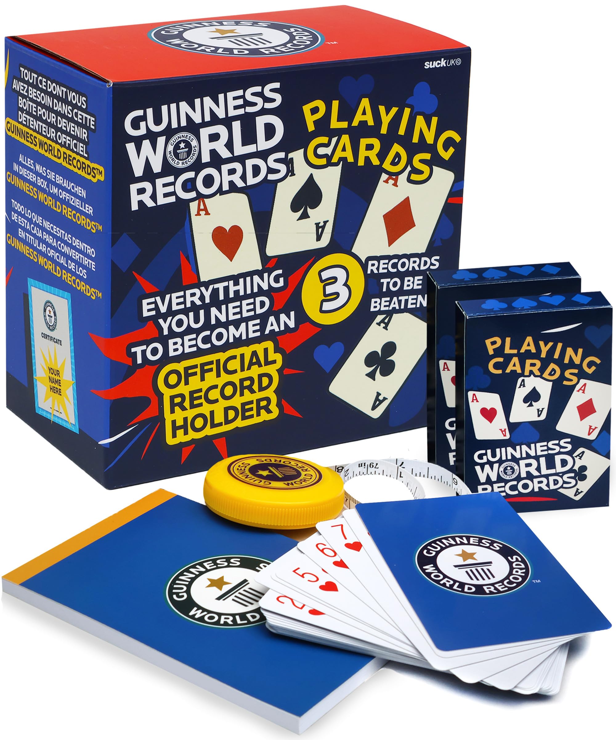 Guinness World Records 2026 Playing Cards Kit - Record Breaker - Official Card Games - World Record Holder - Guinness Book Records 2026 - Card Tricks - Achievement Games - Stocking Fillers For Kids