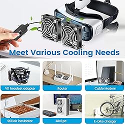 GDSTIME 2-Pack 60mm x 15mm USB Fan with 3 Speed