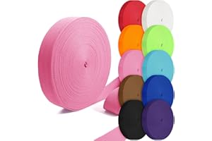 Grosun Cotton Webbing 1 inch 1.5 inch 2 inch Webbing Tote Strap Canvas Straps for Bags, 10 25 50 3.3 Yards Cotton Webbing