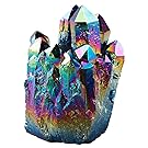 rockcloud Natural Titanium Coated Rainbow Crystal Quartz Cluster Geode Druzy Home Decoration Gemstone Specimen