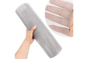 SZONEE 304 Stainless Steel Mesh, 20 Mesh Wire Mesh Roll, 16'' x 80'' Screen Mesh, 0.3mm Diameter, Cat Proof Window Screen, Rodent Screen, Fine Metal Mesh, Sturdy for Vent, Not Easy Falling Off, Never Rust