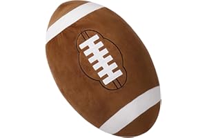 OurHonor Football Plush, 18" Soft Football Stuffed Throw Pillow, Fluffy Cute 3D Stuffed Ball Indoor Outdoor Plushies Decoration, Games Sports Toy Gifts for Boys and Girls