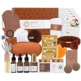 Mothers Day Gifts for Mom, Coconut 32 Pcs Facial Skin Care Kit, Home Spa & Self-Care Gifts, Bath and Body Gifts Basket for Wo