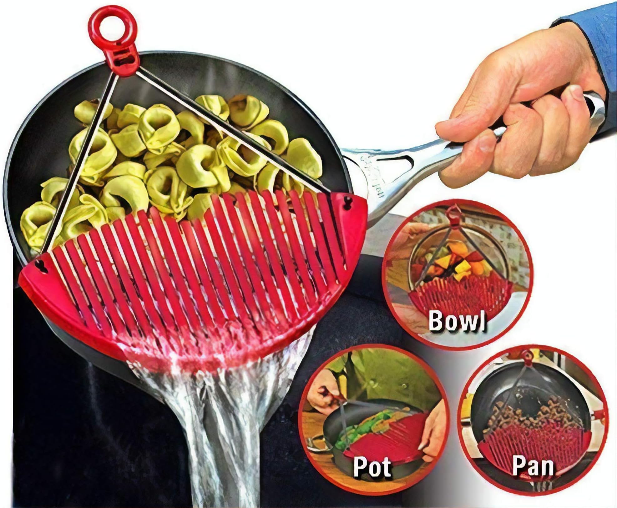 Bulfyss strainers for Kitchen Sink strainers for Kitchen Sink Filter Strainer Better Strainer Draining Hot Expandable Colander Fits for Any Pots Pans & Bowls (1 Pcs)