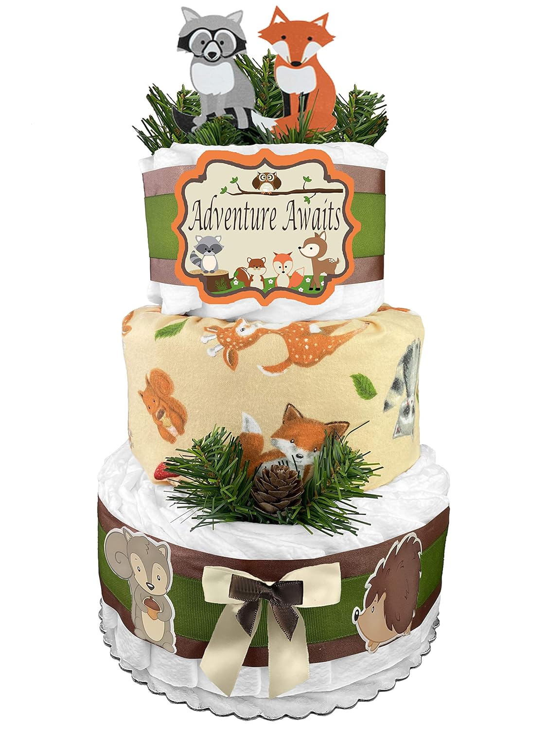 woodland themed diaper cake