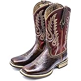 Palitutu Women Western Boots Hand Painted, Square Toe, Full Grain Cowhide, 4-Layer Composite Sole(PLT203607)