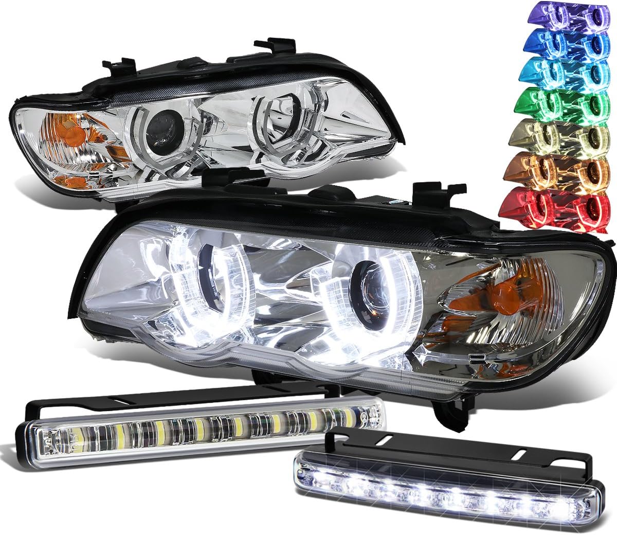 Amazon.com: Replacement for BMW X5 E53 3D Halo Chrome ...
