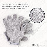 Hydrea London Exfoliating Gloves Bamboo Charcoal Face Body Deep Cleansing view 5