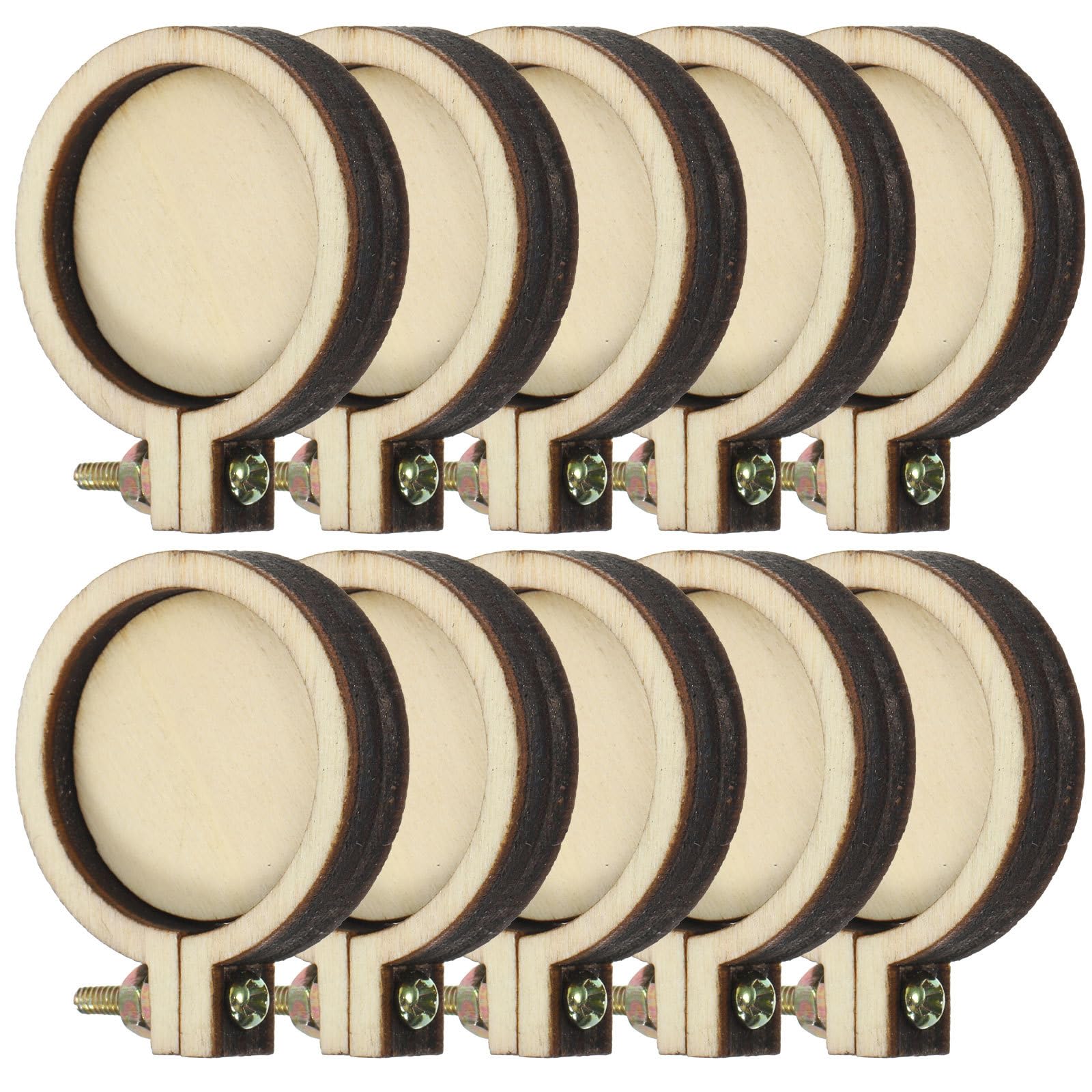 Healifty 10pcs Mini Embroidery Hoop Wooden Round Crossing Stitch Hoop mini Ring Embroidery Circle Sewing Frame for Jewelry DIY Sewing Pendant Frame Craft Favors