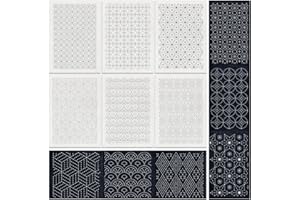 DOODLREAM Sashiko Geometric Water Soluble Hand Sewing Stabilizers, 29.7×21cm Sashiko Embroidery Pattern Stabilizer, 6 Sheets 