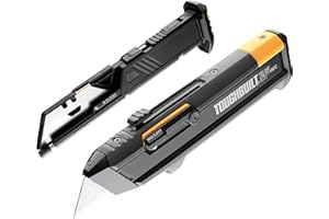 ToughBuilt – Reload Utility Knife with 2 Blade Magazines, Heavy-Duty Folding Utility Knife with Auto-Loading Chamber & Quick-Change Mechanism, Interchangeable Blade Mags (TB-H4S2-03)