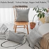 Home Brilliant Light Grey Cushion Covers 60x60 cm Set of 2 for Euro Shams view 2