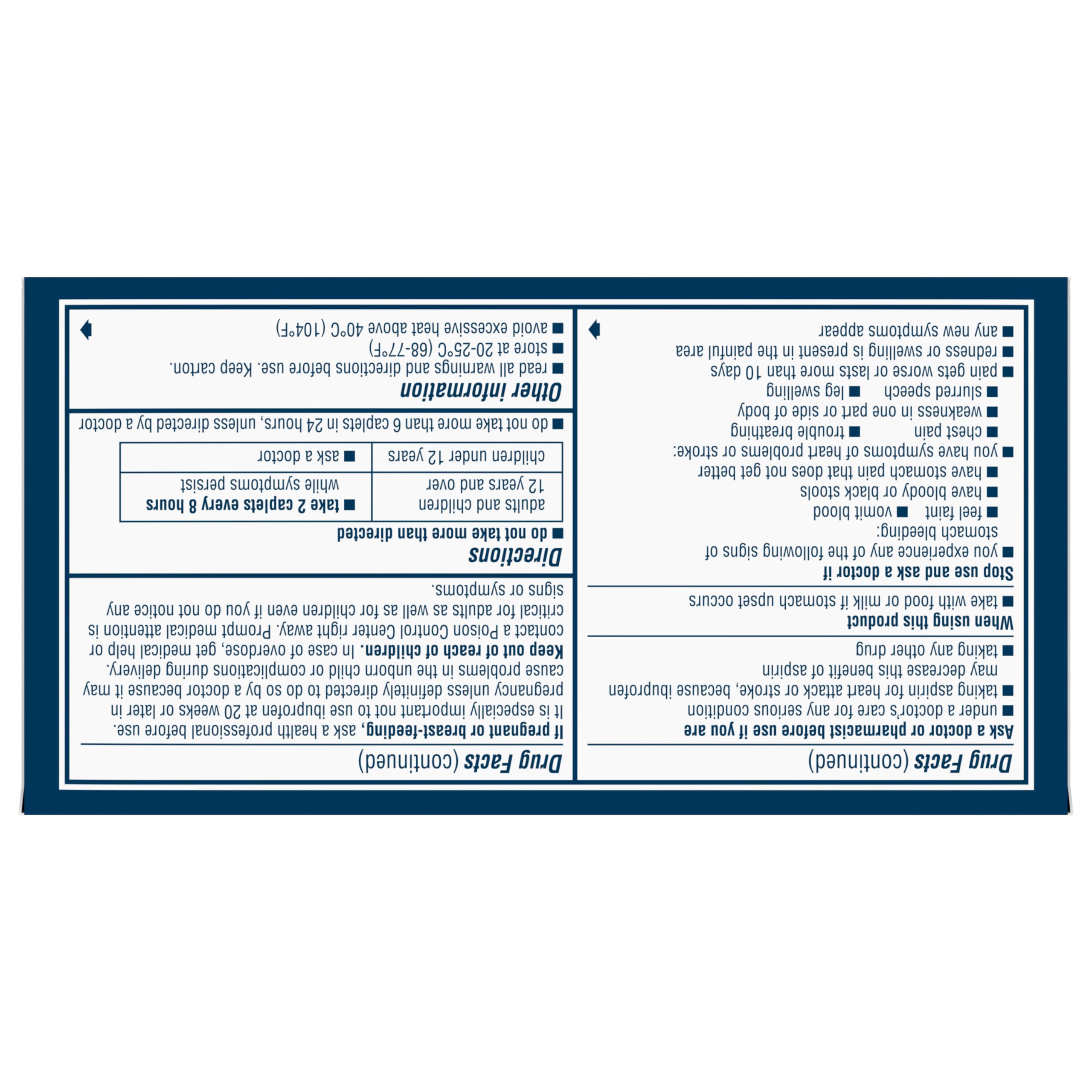 Advil Dual Action Back Pain Caplets Delivers 125mg Ibuprofen and 250mg Acetaminophen Per Dose for 8 Hours of Back Pain Relief - 144 Count