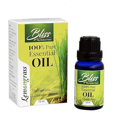 Bliss 100% Pure Lemongrass Essential Oil Steam Distillation From Fresh Lemon Grass, 15ml